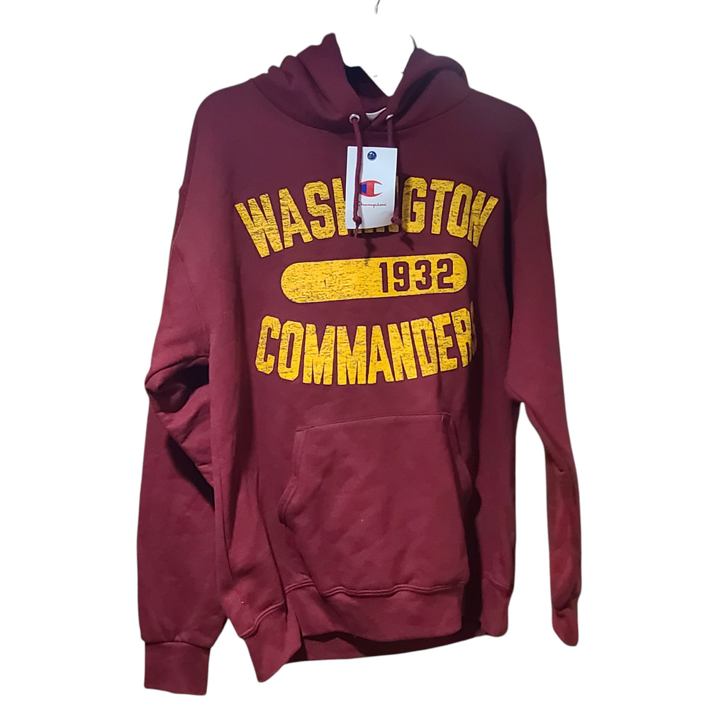 Champion NFL Washington Commanders Hoodie Burgundy/Gold Men's Large NWT
